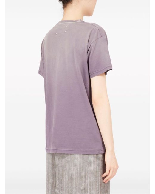 T-Shirt Reverse Con Stampa di Maison Margiela in Purple