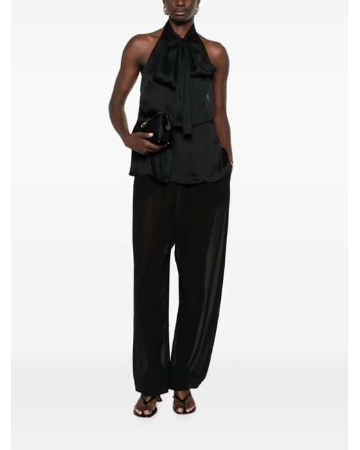 Tom Ford Black Patterned Halterneck Top