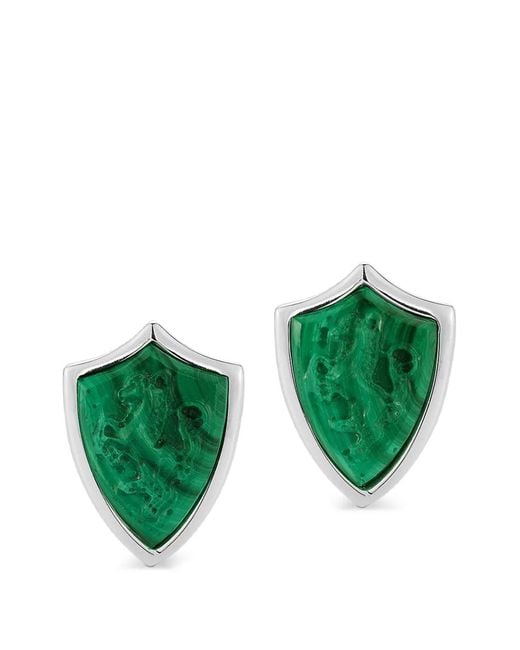 Mateo Green Malachite Shield Cufflinks for men