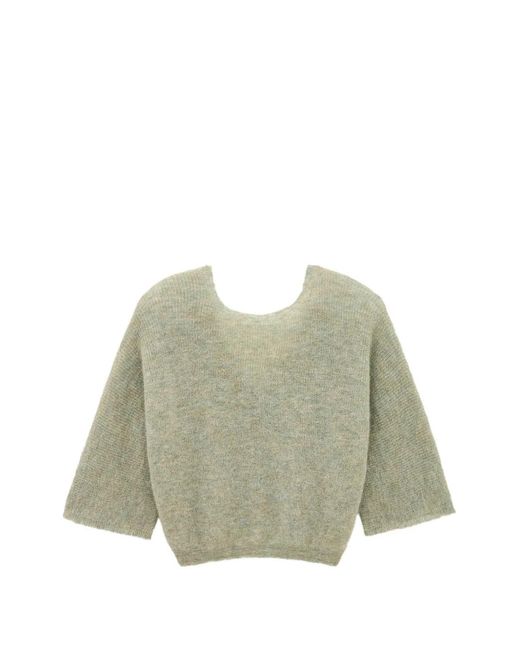 Ba&sh Green Isaac V-Back Button-Fastening Sweater