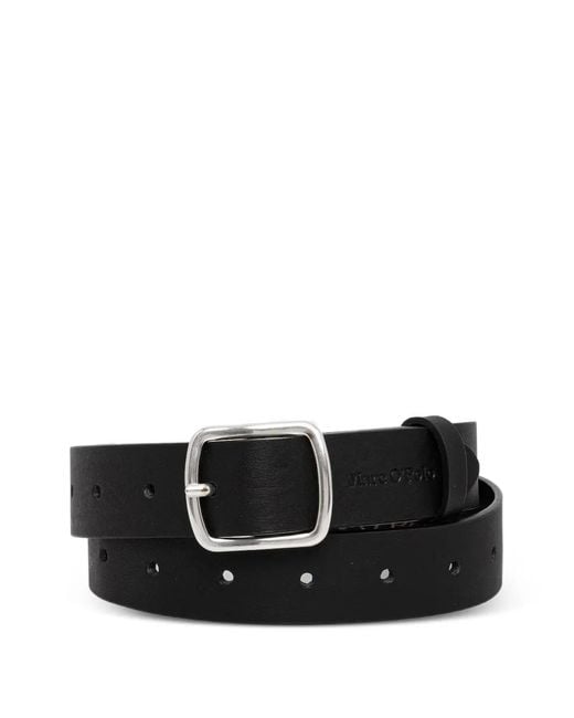 Marc O' Polo Black Logo-Debossed Leather Belt