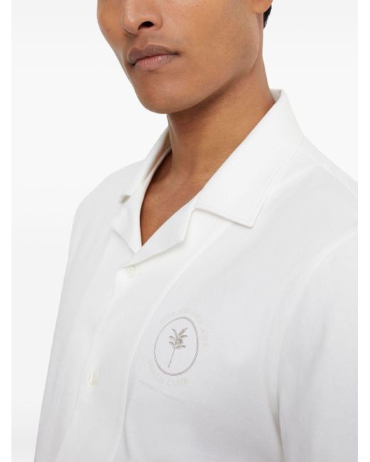 Camisa con logo estampado Brunello Cucinelli de hombre de color White