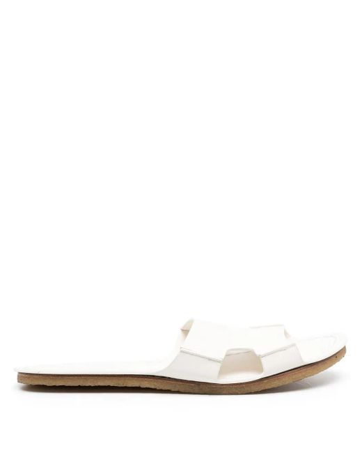 The Row White Cut-Out Faux-Leather Sandals