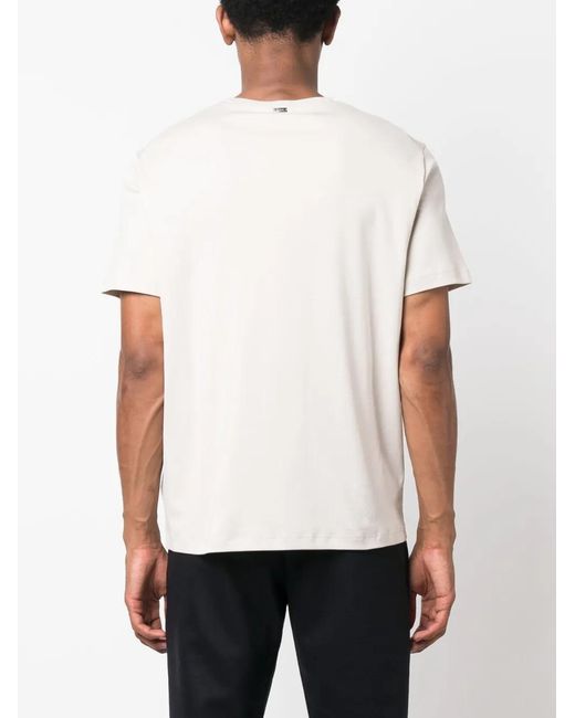 Herno White Logo-Plaque Cotton T-Shirt for men