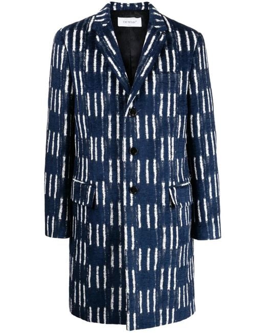 Off-White c/o Virgil Abloh Blue Shibori Jacquard Coat for men
