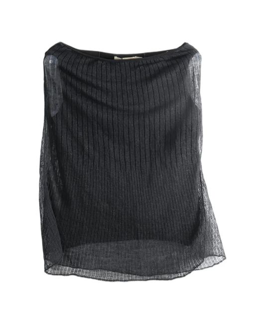 Paloma Wool Black Saphira Asymmetric Draped Top