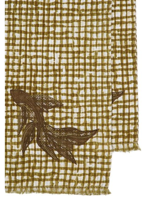 Paul Smith Metallic Check Fish Scarf for men