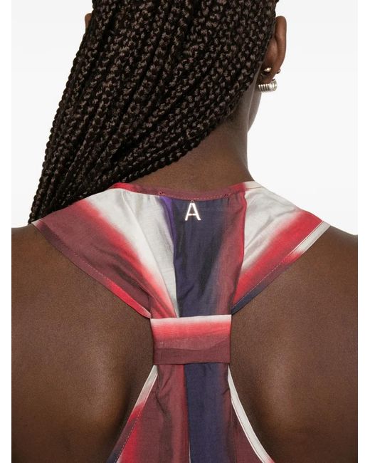Twinset White Striped Racer-Back Top
