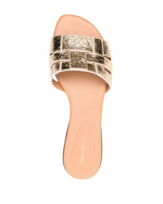 Sandalias con puntera abierta Santoni de color Metallic