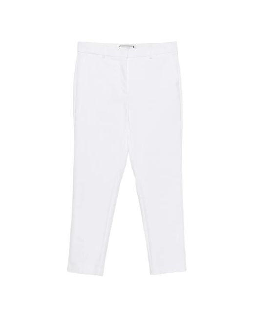 Andiata White Jamy Belt-Loop Tailored Trousers