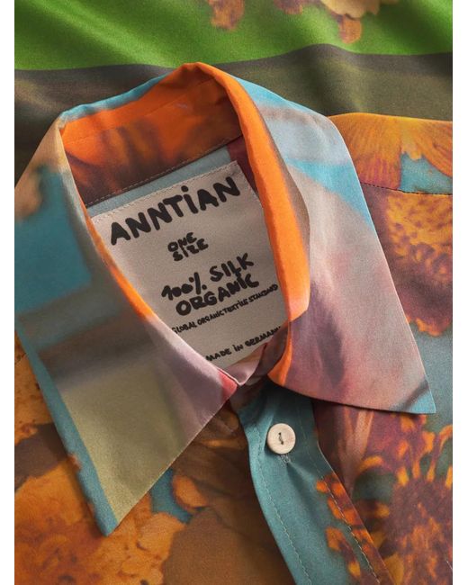 Anntian Orange Printed Long-Sleeve Shirt