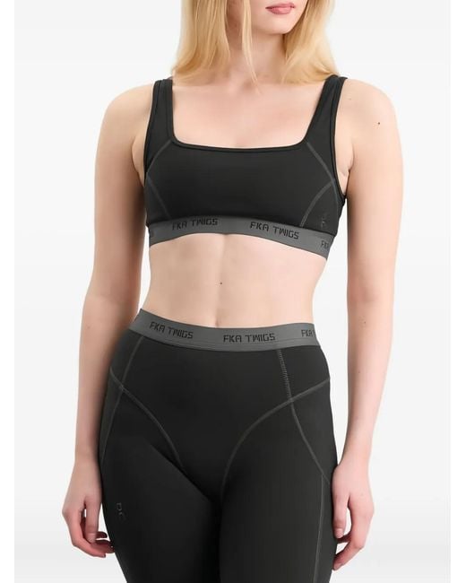 On Shoes Black Square-Neck Sports Bra