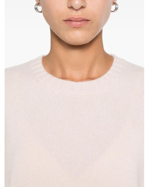 Be You Geribbelde Trui Met Ronde Hals in het Pink