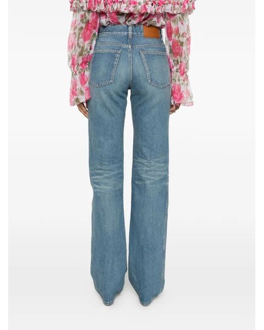 Chloé Blue Pocket Logo-Patch Jeans
