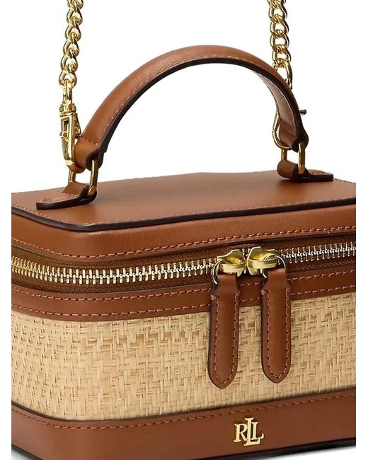 Ralph Lauren Brown Hallee Chain Strap Tote Bag