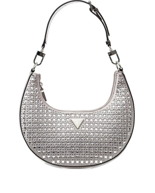Guess Gray Lua Rhinestone-Embellished Shoulder Bag
