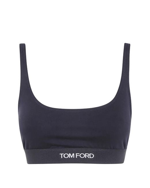 Tom Ford Blue Scoop-Neck Bra