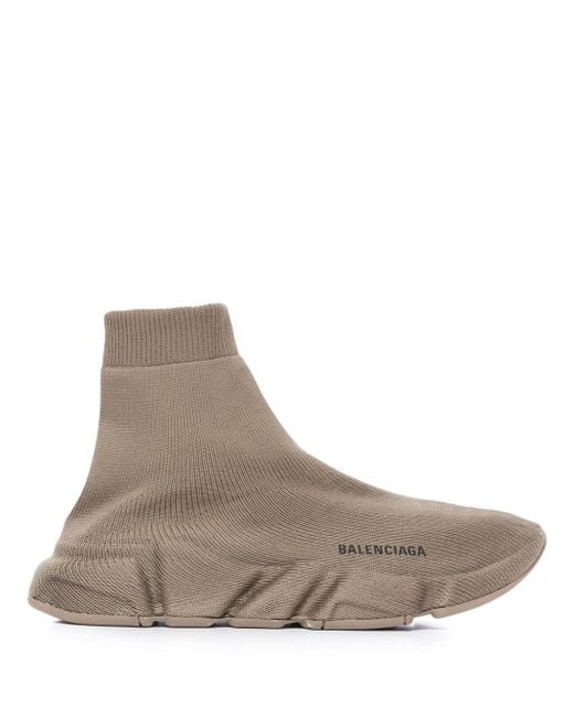 Balenciaga Brown Speed Knitted Sneakers for men