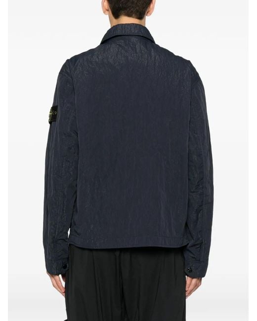Stone Island Blue Logo-Patch Jacket for men