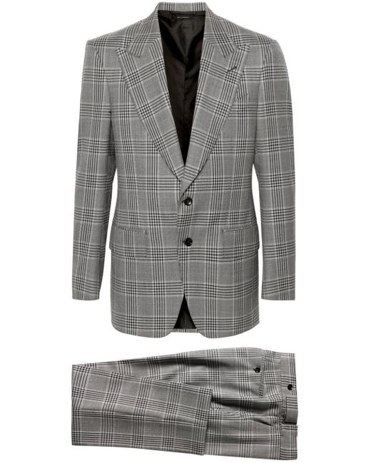 メンズ Tom Ford チェック スーツ Gray