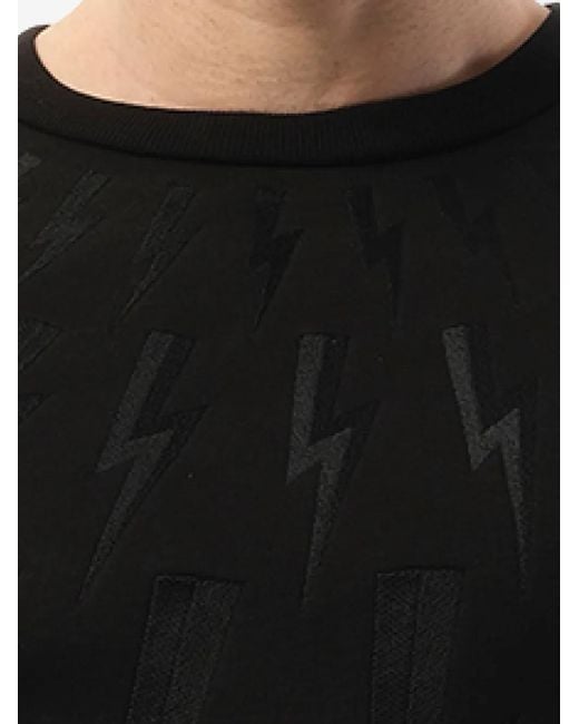 Neil Barrett Black Thunderbolt Sweatshirt for men