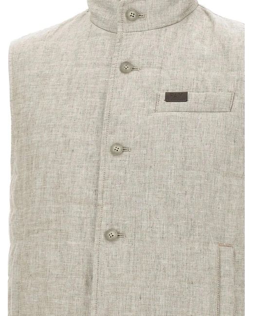 Fay White Quilted Gilet for men