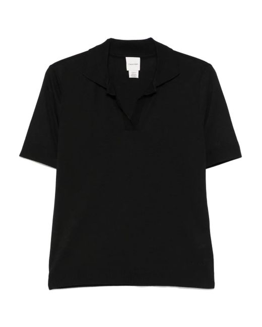 Calvin Klein リブ Tシャツ Black