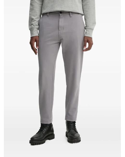HUGO Gray Logo-Patch Trousers for men