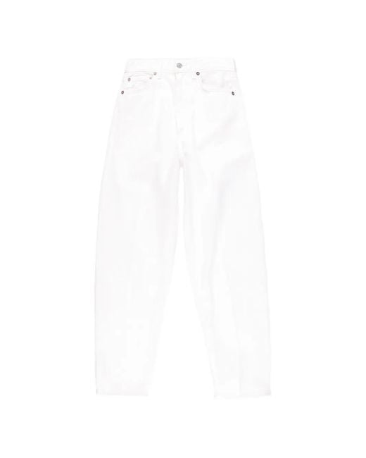 Agolde White 80's Straight-Leg Jeans