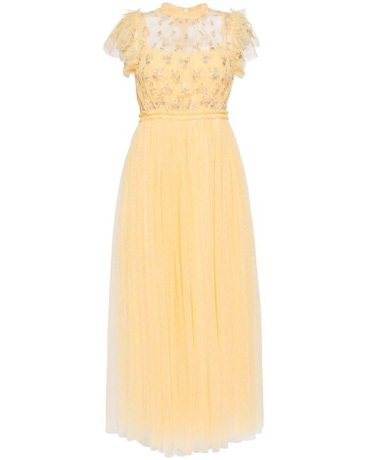 Needle & Thread Rococo Bodice Ankle-lenght Dress in het Yellow