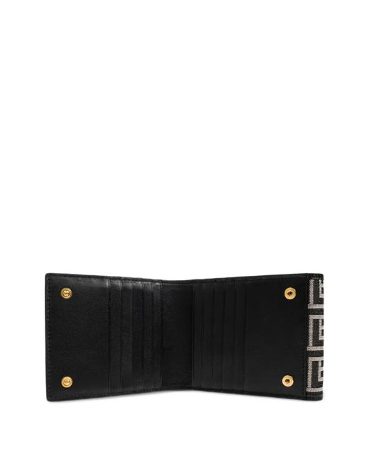 Balmain Black Monogram Canvas Wallet for men