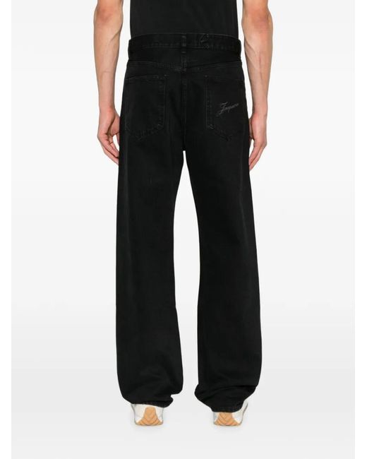 Jacquemus Black De-Nimes Straight-Cut Jeans for men