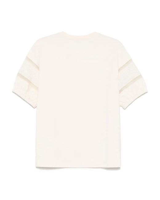 Moncler White Logo-Patch T-Shirt