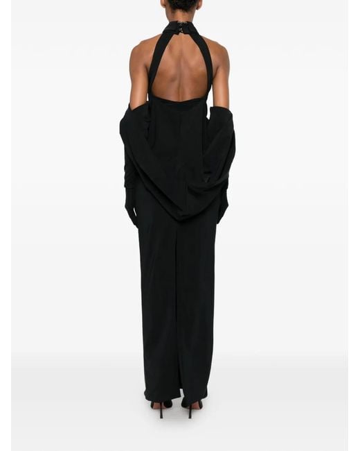 MITILIANE COUTURE Black Crystal-Embellished Maxi Dress