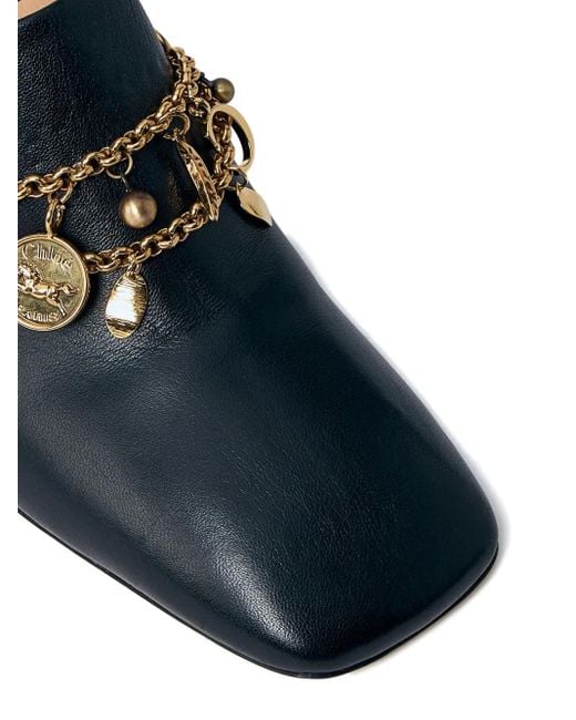 Chloé Blue Mules mit Anhänger 80mm