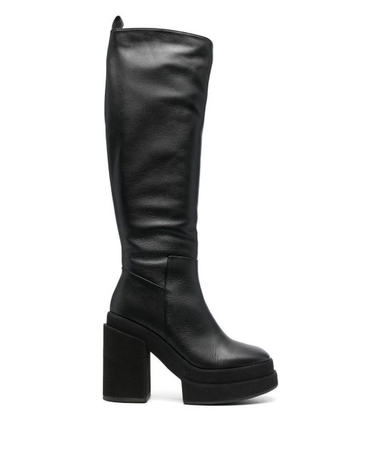 Paloma Barceló Platform Calf-leather Boots in Black | Lyst UK