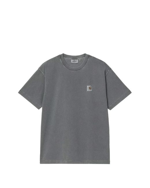 Carhartt Gray Logo Cotton T-Shirt for men