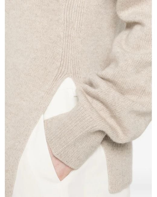 Jil Sander White Asymmetrischer Pullover