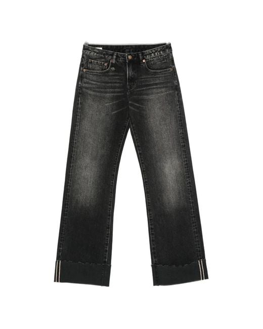 R13 Gray Effie Cuffed Jeans