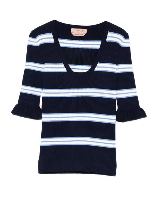Twinset Blue Striped Top