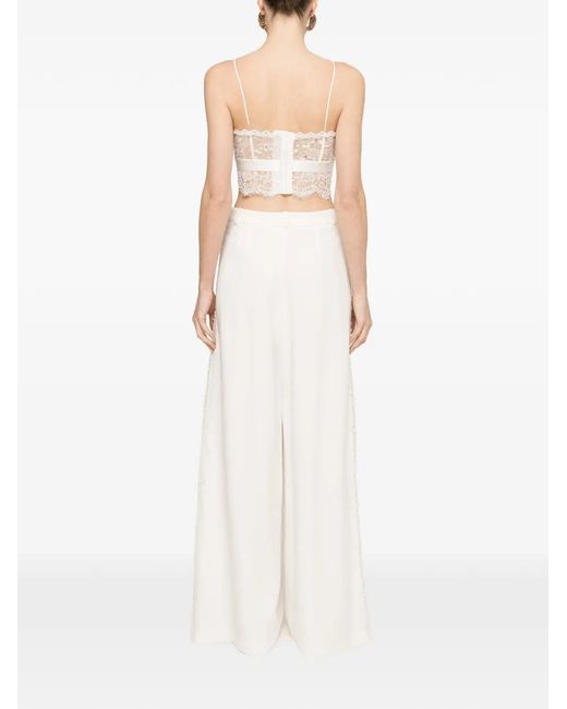 Nissa White Lace Insert Trousers