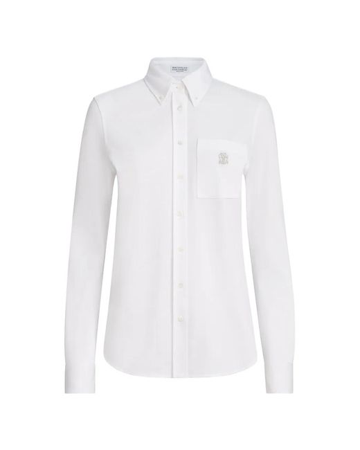 Brunello Cucinelli White Logo Shirt