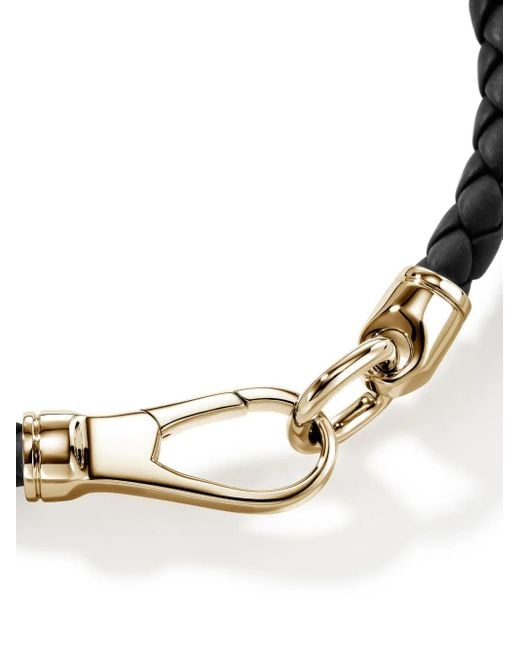 John Hardy 14Kt Geelgouden En Leren Armband in het White voor heren