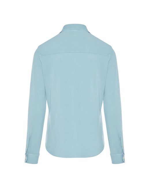 Fedeli Blue Steve Collared Shirt for men