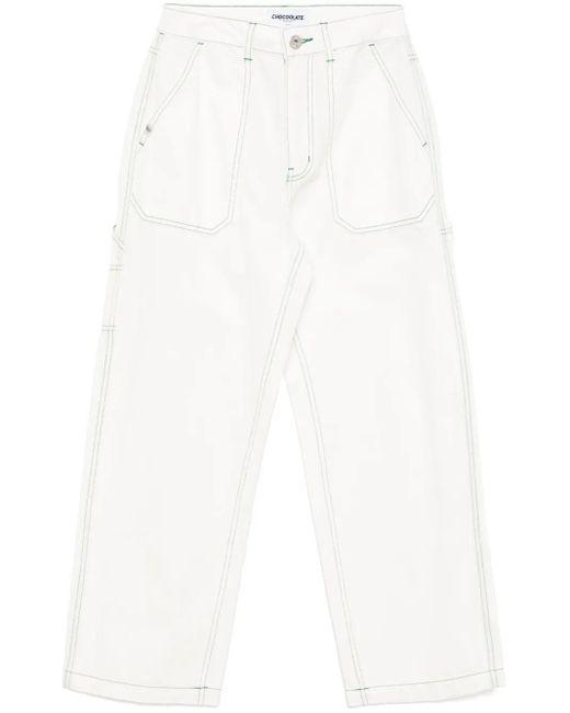 Vaqueros anchos estilo worker Chocoolate de color White