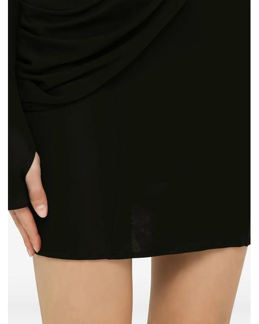 ANDREADAMO Black One-Sleeve Draped Dress