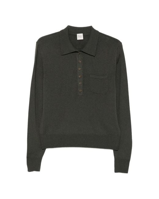 19.61 MILANO Green Button-Fastening Chest-Pocket Polo Top
