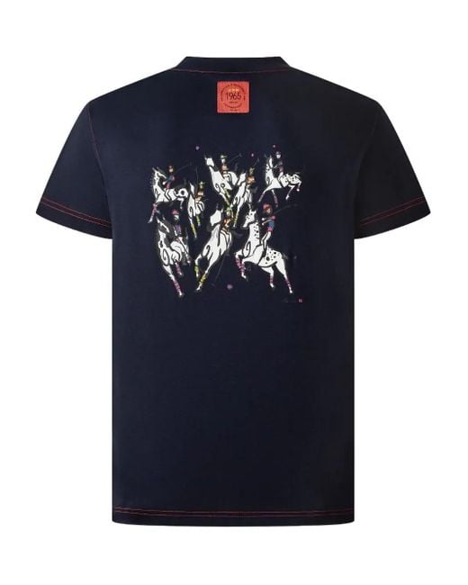 Shanghai Tang プリント Tシャツ Blue