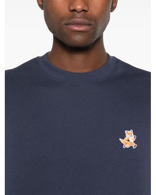Maison Kitsuné Blue Speedy Fox Cotton Sweatshirt for men