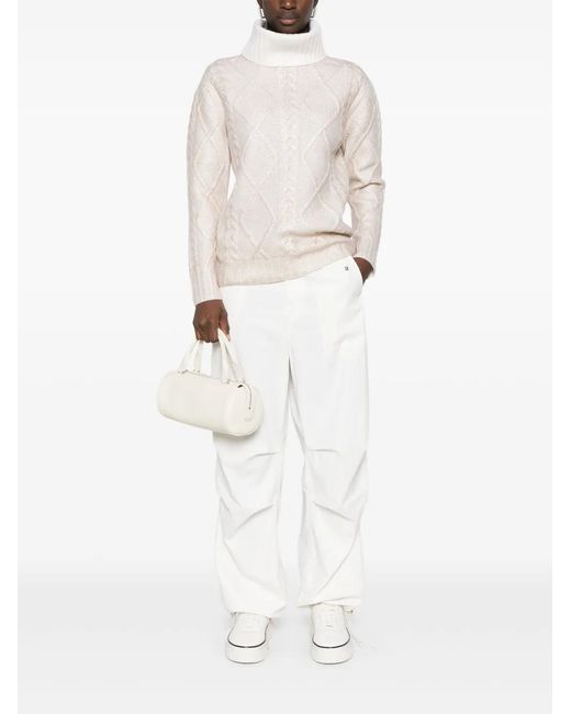 Herno White Lamé-Effect Sweater